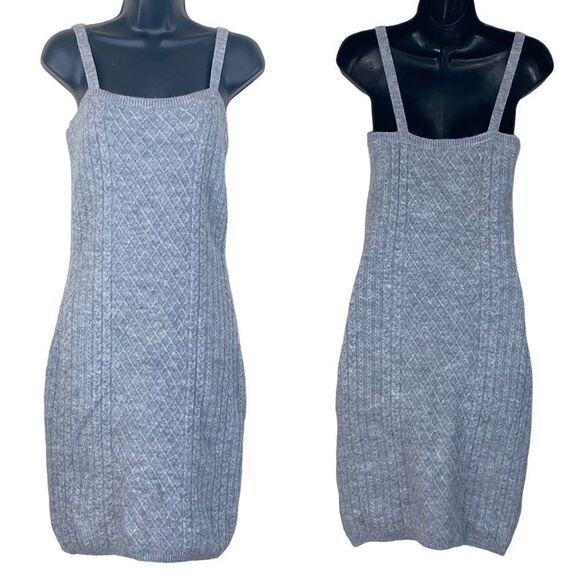 House of Harlow 1960 Heather Gray Knit Sleeveless Mini Dress Sz M - Picture 1 of 12